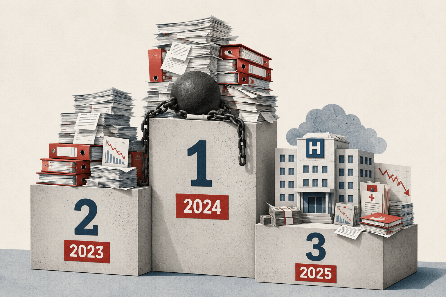Déficit des hôpitaux : 2,3 milliards en 2025, pas un record mais presque