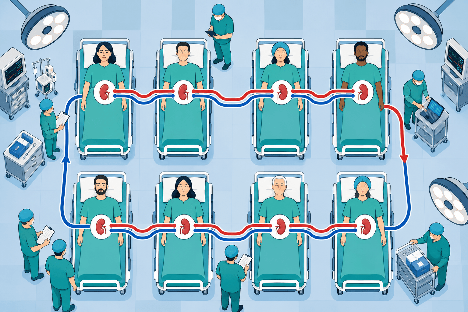 Greffes rénales : un « quadruplet » de dons croisés réalisé pour la première fois en France
