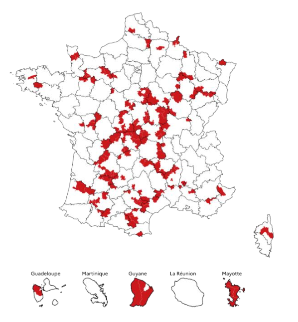 Carte des communes concernées