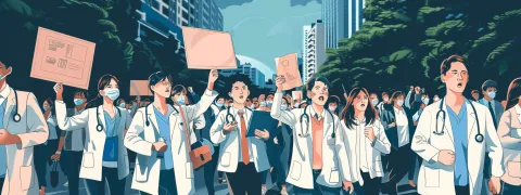 En Corée du Sud les patients manifestent pour que les médecins cessent la grève et reprennent les soins