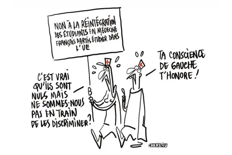 Le dessin du retour des médecins recalés qui coince