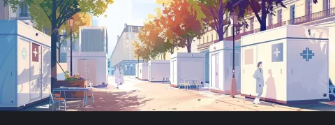 JO Paris : Un hôpital mobile dans des caissons en métal, à côté des Champs-Élysées