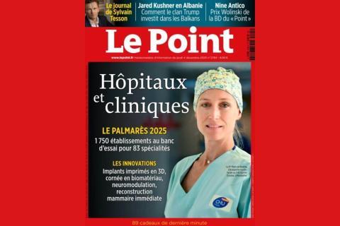 Voici le classement 2025 des hôpitaux et cliniques du Point