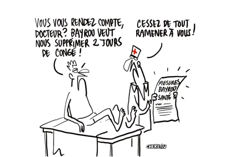 Le dessin du plan Bayrou pour économiser dans la santé, et pas que