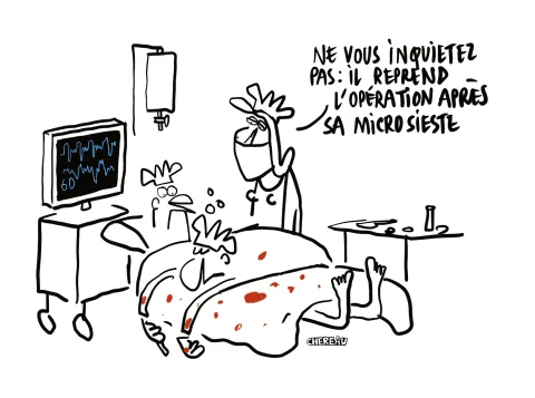 Le dessin du ministre de la santé qui ne bâille pas aux corneilles