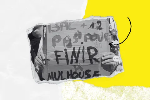 « Bac +12, pas pour finir à Mulhouse » : la pancarte vue lors de la manifestation du 29 avril qui suscite de fortes réactions sur internet