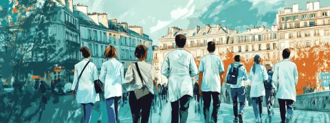 Un featuring Soignants du public x Salariés de Sanofi pour une mobilisation commune à Paris