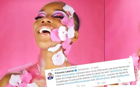Pour avoir sensibilisé, dénudée, au cancer du sein, une candidate à Miss Guadeloupe éliminée