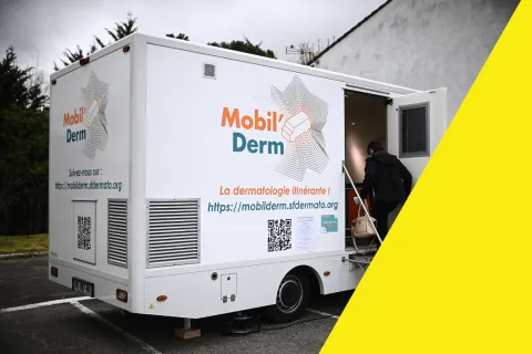 Près d'Agen, une fourgonnette à la rencontre des patients sans dermato