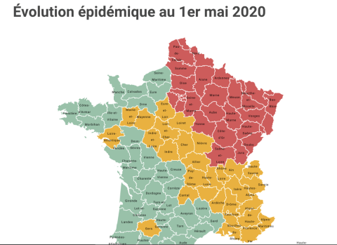 9 départements basculent dans le vert, et seulement 96 décès de plus au 3 mai