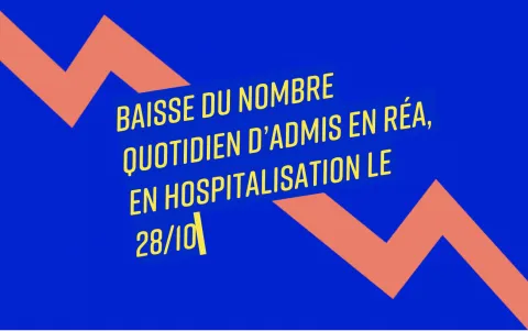 Le nombre quotidien de réas, d'hospitalisations et de décès en baisse le 28 octobre