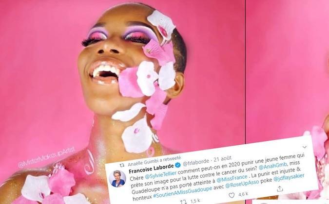Pour avoir sensibilisé, dénudée, au cancer du sein, une candidate à Miss Guadeloupe éliminée